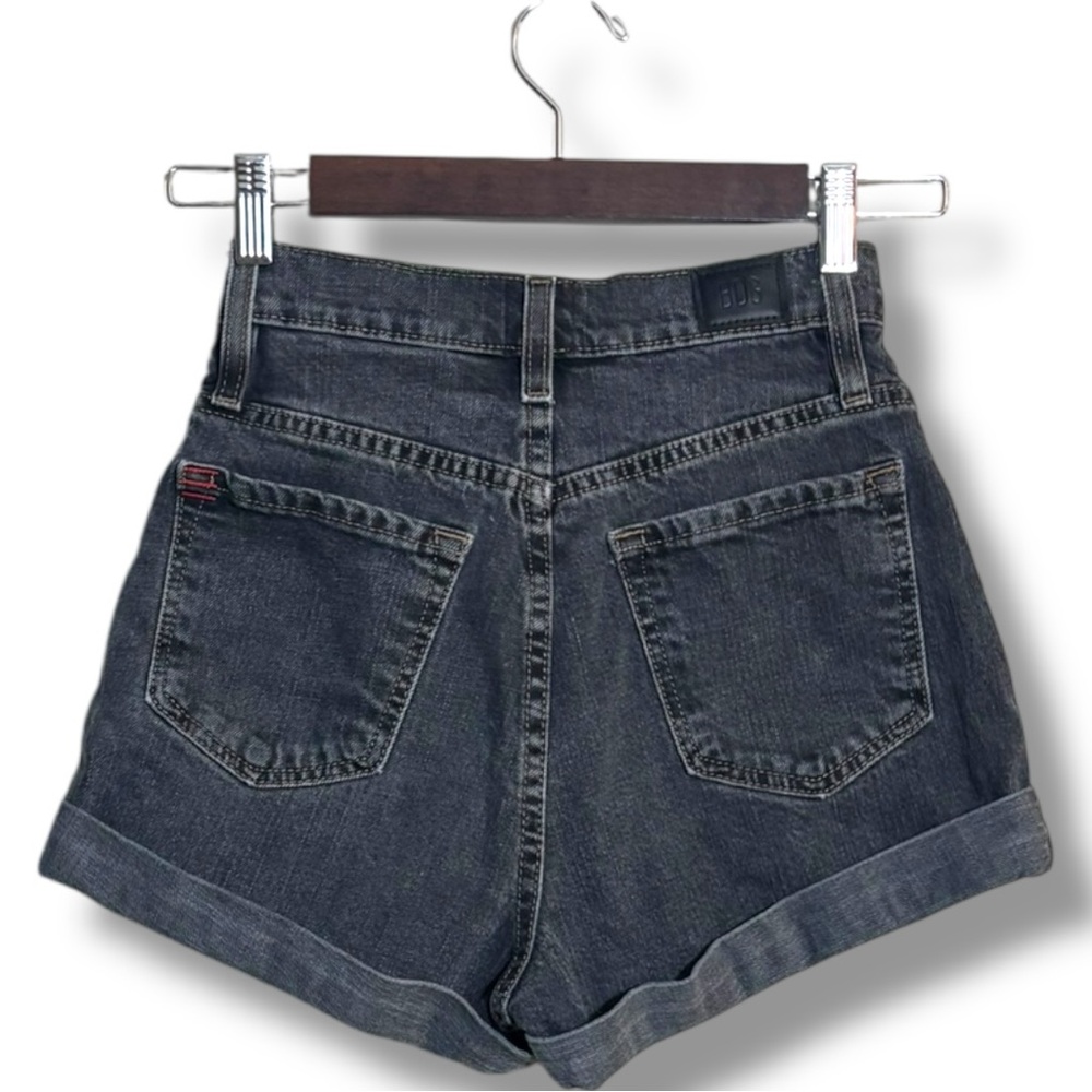 BDG Urban Outfitters Black Denim Cuffed Mom High Waisted Shorts - Picture 6 of 16
